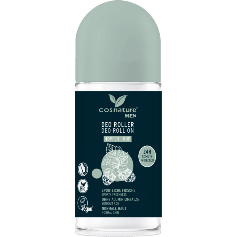 DEZODORANT ROLL-ON DLA MĘŻCZYZN Z WYCIĄGIEM Z SZYSZEK CHMIELU ECO 50 ml - COSNATURE