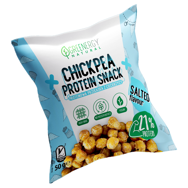 PRZEKĄSKA PROTEINOWA Z CIECIERZYCY SOLONA 50 g - GREENERGY