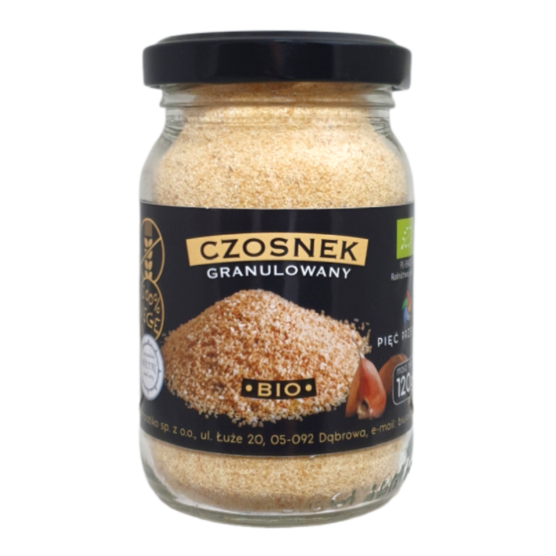 CZOSNEK GRANULOWANY BEZGLUTENOWY BIO 120 g - PIĘĆ PRZEMIAN