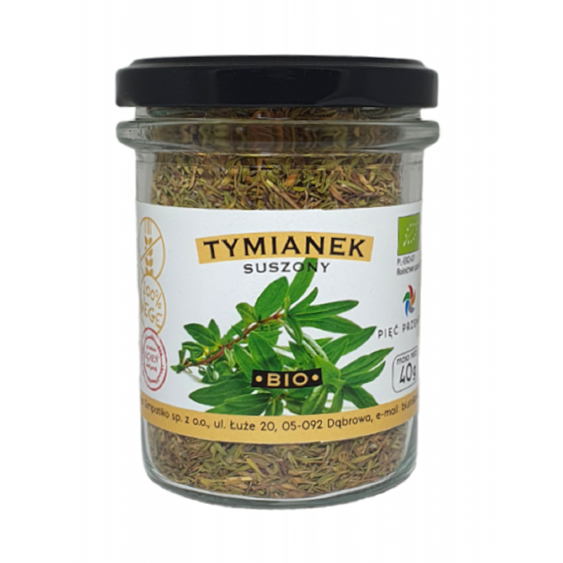 TYMIANEK SUSZONY BEZGLUTENOWY BIO 40 g - PIĘĆ PRZEMIAN