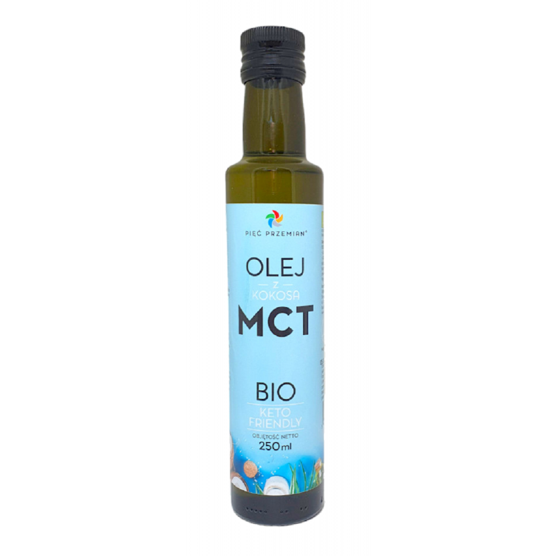 OLEJ KOKOSOWY MCT KETO BEZGLUTENOWY BIO 250 ml - PIĘĆ PRZEMIAN