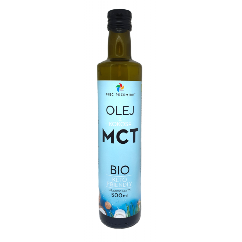 OLEJ KOKOSOWY MCT KETO BEZGLUTENOWY BIO 500 ml - PIĘĆ PRZEMIAN