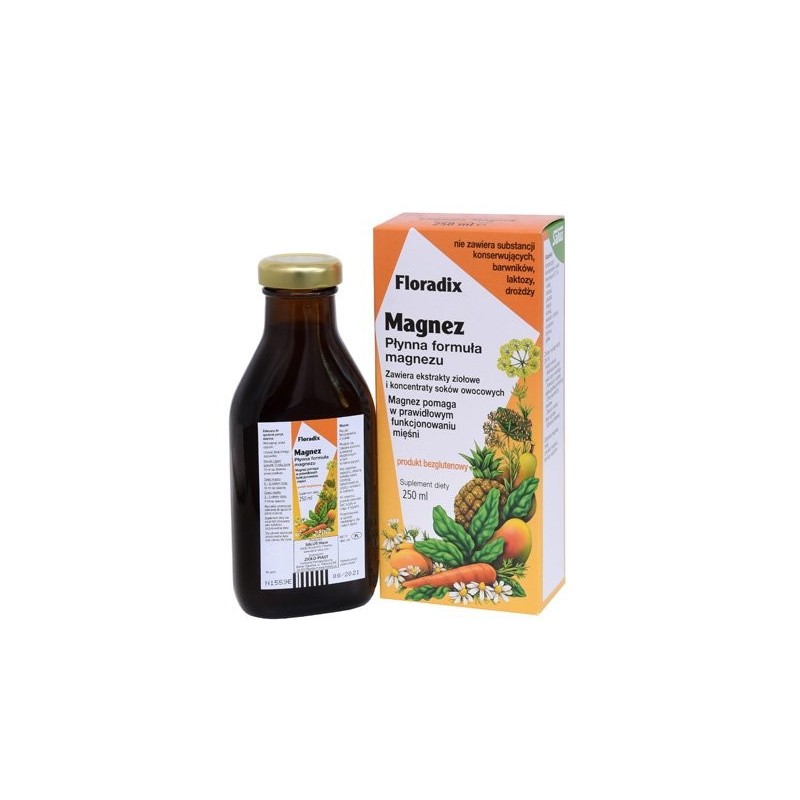 MAGNEZ W PŁYNIE BEZGLUTENOWY 250 ml - SALUS (FLORADIX)