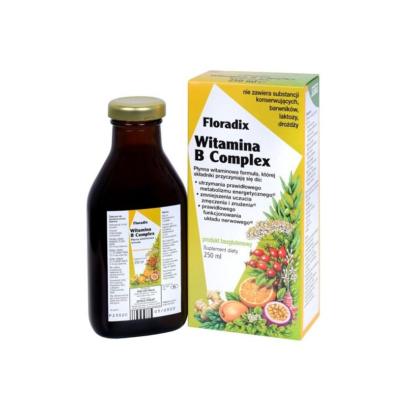WITAMINA B COMPLEX W PŁYNIE BEZGLUTENOWA 250 ml - SALUS (FLORADIX)