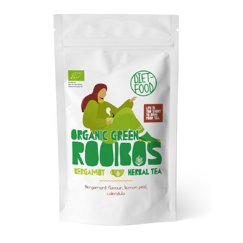 HERBATKA ROOIBOS ZIELONY BERGAMOTKA BIO 100 g - DIET-FOOD