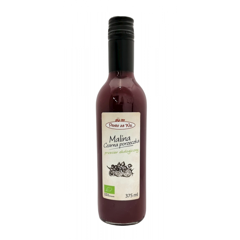 SOK PRZECIEROWY NFC MALINA - CZARNA PORZECZKA BIO 375 ml - PROSTO ZE WSI