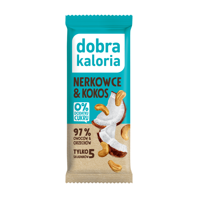 BATON DAKTYLOWY NERKOWCE & KOKOS BEZ DODATKU CUKRÓW 35 g - DOBRA KALORIA