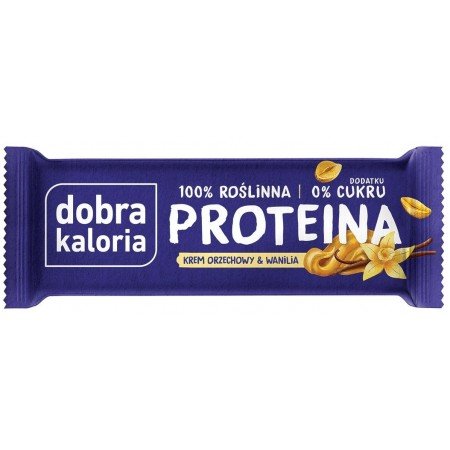 BATON PROTEINOWY KREM ORZECHOWY & WANILIA BEZ DODATKU CUKRÓW 45 g - DOBRA KALORIA