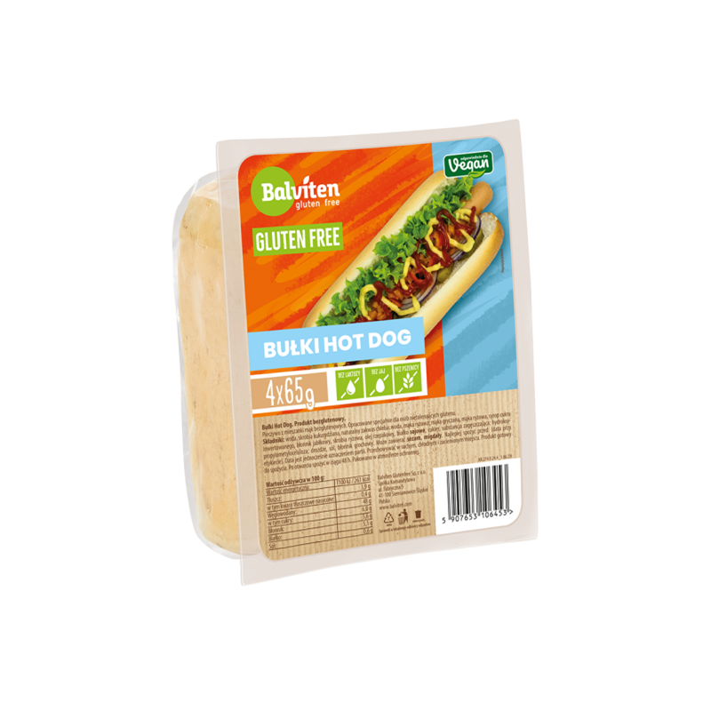 BUŁKI DO HOT DOGÓW BEZGLUTENOWE (4 szt.) 260 g - BALVITEN