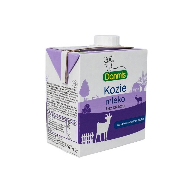 KOZIE MLEKO BEZ LAKTOZY UHT (2,5 % TŁUSZCZU) 500 ml - DANMIS
