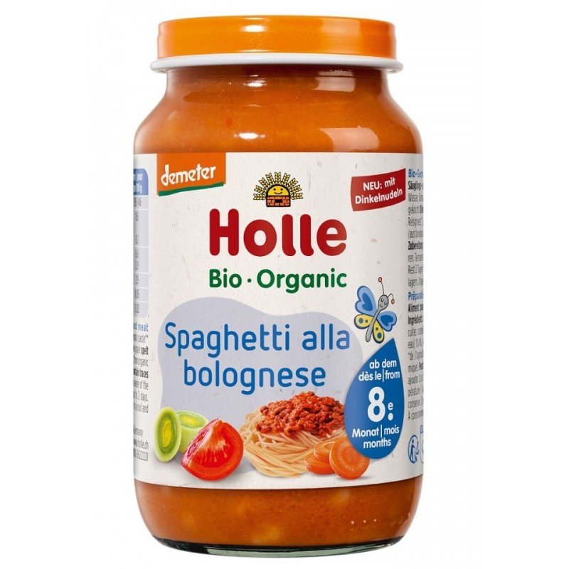 SPAGHETTI BOLOGNESE BEZ DODATKU CUKRÓW OD 8 MIESIĄCA DEMETER BIO 220 g (SŁOIK) - HOLLE