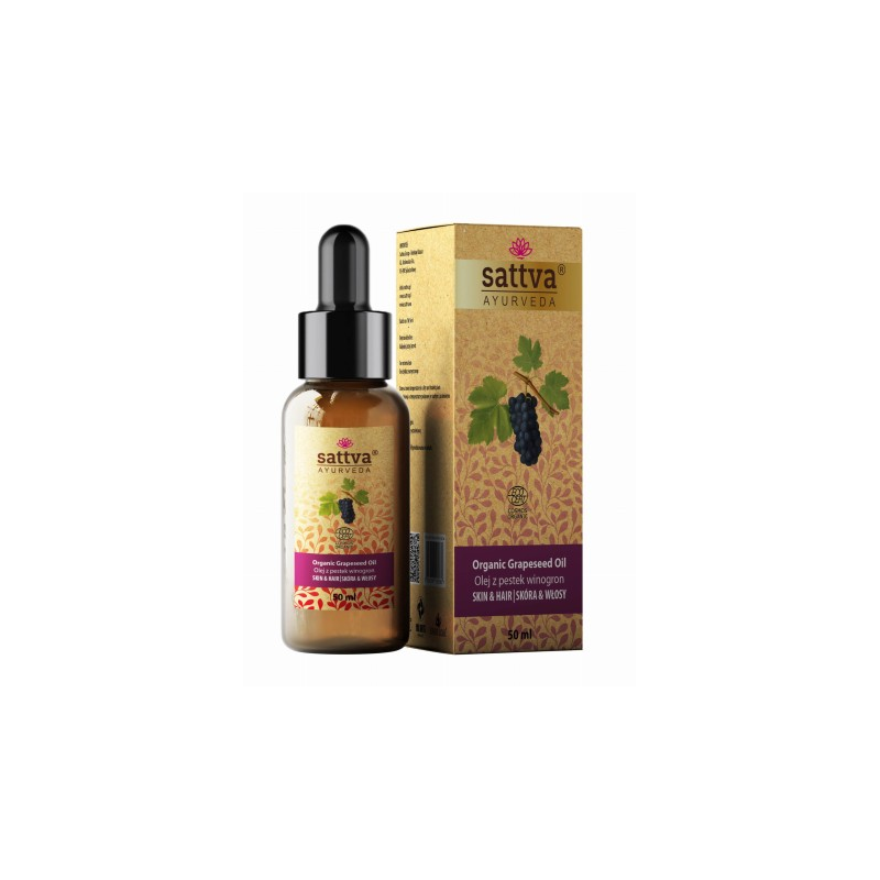 OLEJ DO CIAŁA I WŁOSÓW Z PESTEK WINOGRON ECO 50 ml - SATTVA (AYURVEDA)