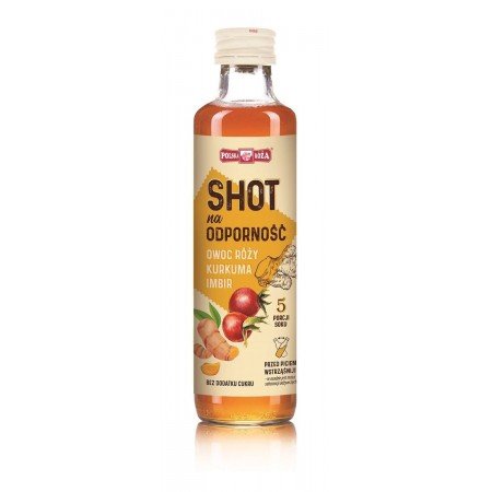 SHOT NA ODPORNOŚĆ OWOC RÓŻY - KURKUMA - IMBIR 250 ml - POLSKA RÓŻA