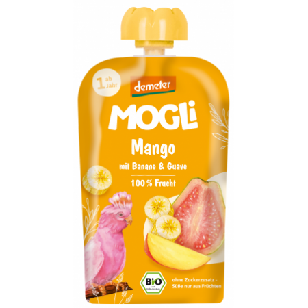 MUS BANAN - GUAWA - MANGO BEZ DODATKU CUKRÓW OD 1 ROKU DEMETER BIO 100 g - MOGLI