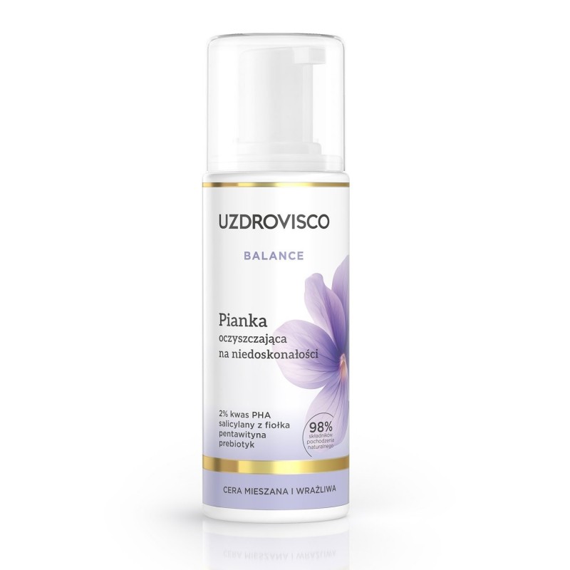 PIANKA DO TWARZY OCZYSZCZAJĄCA NA NIEDOSKONAŁOŚCI 150 ml - UZDROVISCO (BALANCE)