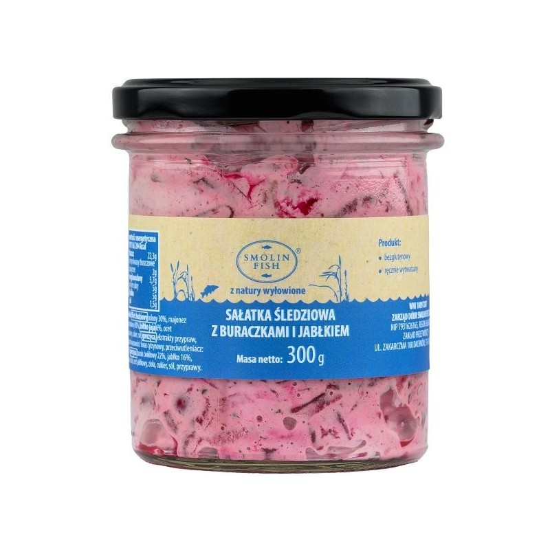 SAŁATKA ŚLEDZIOWA Z BURACZKIEM I JABŁKIEM (około 1,00 kg) - SMOLIN FISH (NA ZAMÓWIENIE)