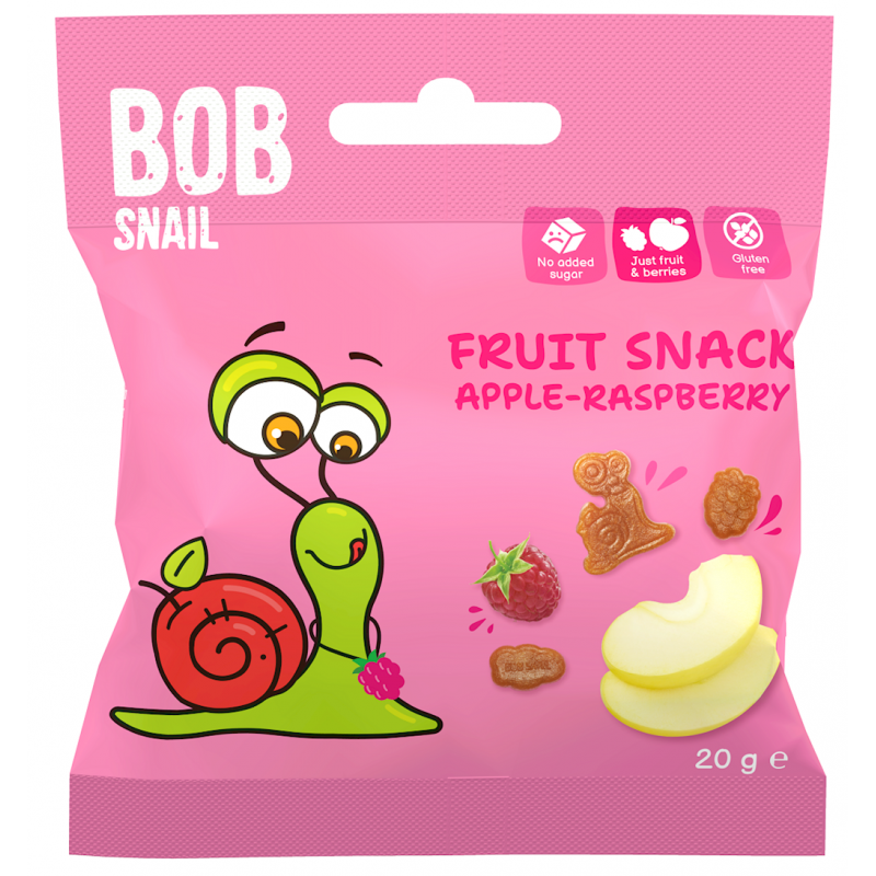 ŻELKI JABŁKO - MALINA BEZ ŻELATYNY BEZGLUTENOWE 20 g - BOB SNAIL