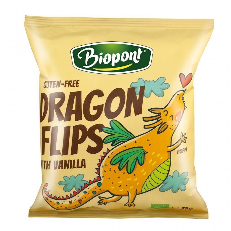CHRUPKI KUKURYDZIANE O SMAKU WANILIOWYM BEZGLUTENOWE BIO 25 g - BIOPONT