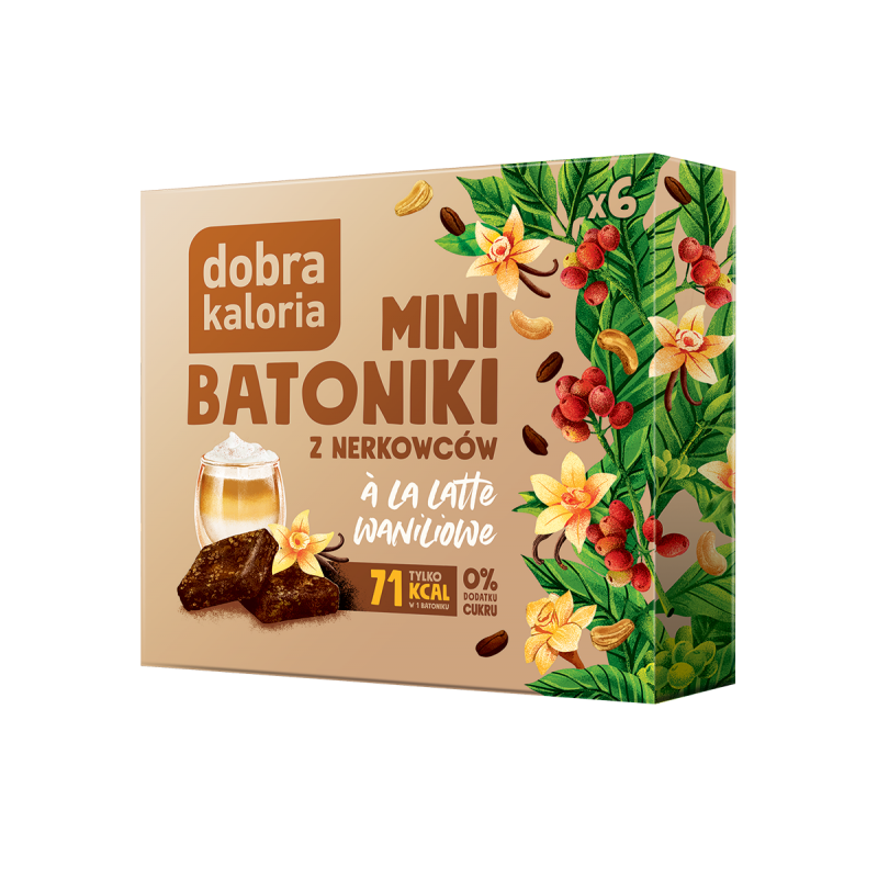 BATONIKI MINI Z NERKOWCÓW A'LA LATTE WANILIOWE (6 x 17 g) 102 g - DOBRA KALORIA