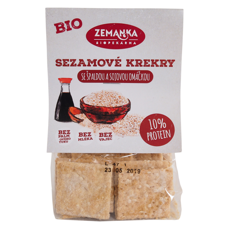 KRAKERSY Z SEZAMEM I SOSEM SOJOWYM BIO 100 g - ZEMANKA