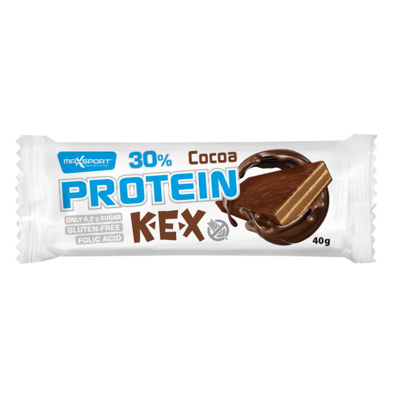 WAFELEK PROTEINOWY Z KREMEM KAKAOWYM W POLEWIE KAKAOWEJ BEZGLUTENOWY 40 g - MAXSPORT