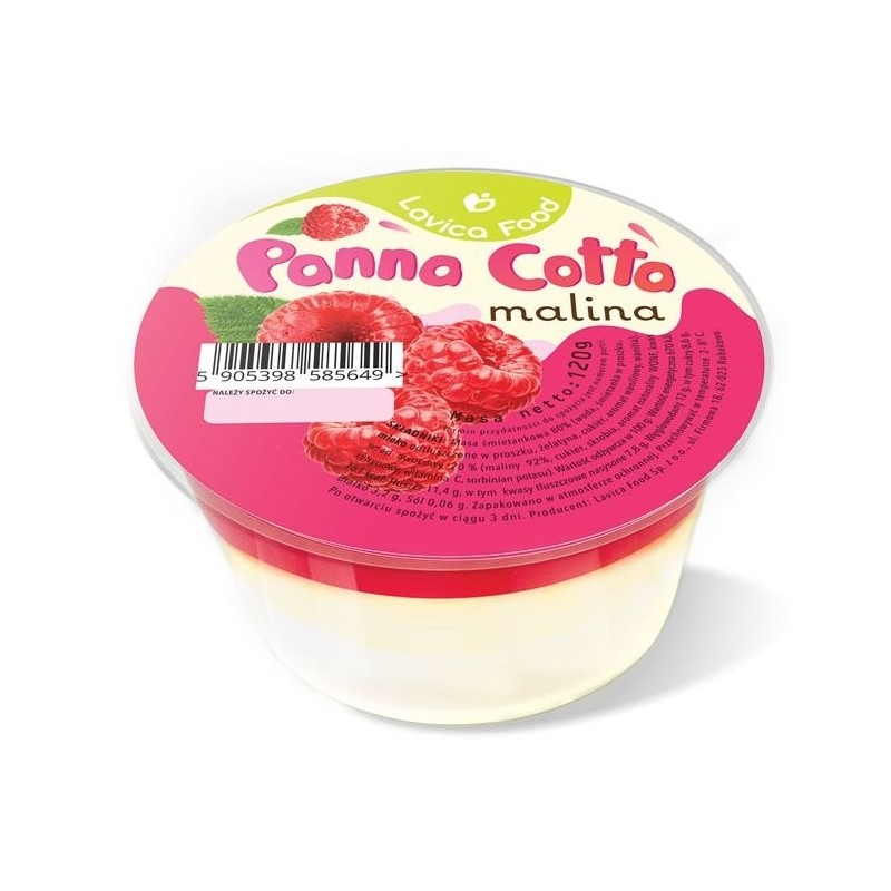 DESER PANNA COTTA Z MALINAMI 120 g - LAVICA FOOD