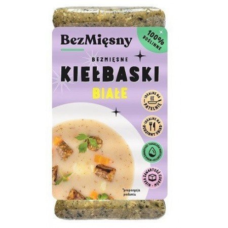 Bezmięsne Kiełbaski Białe 180g - BEZMIĘSNY MIĘSNY