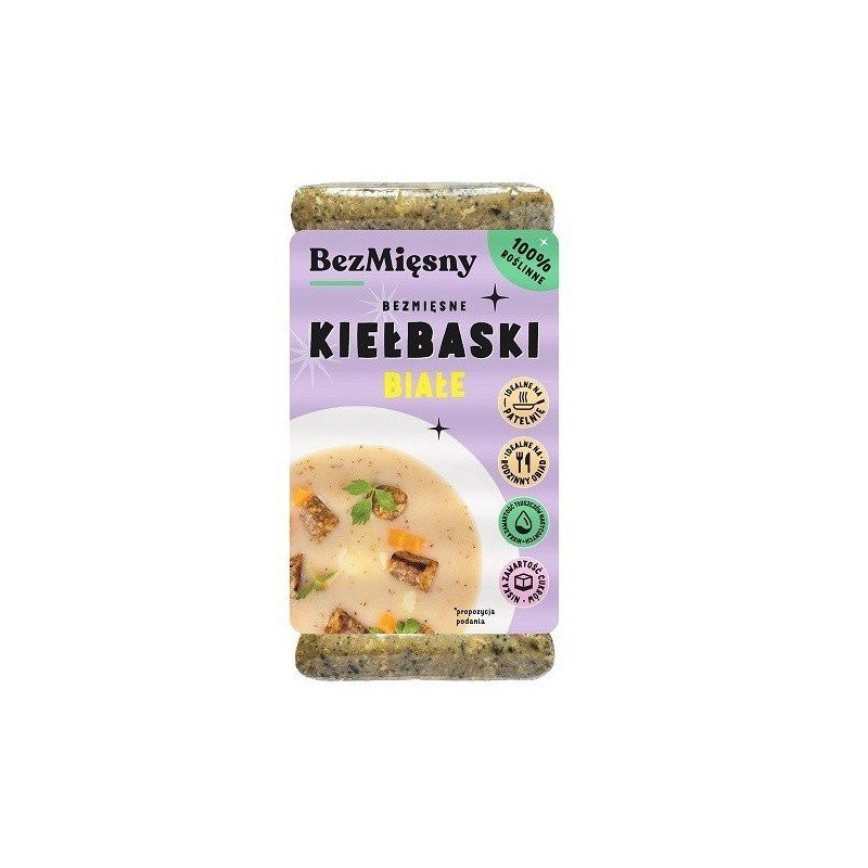 Bezmięsne Kiełbaski Białe 180g - BEZMIĘSNY MIĘSNY