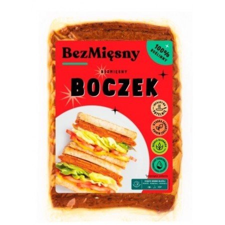 Bezmięsny Boczek w plastrach 100g - BEZMIĘSNY MIĘSNY