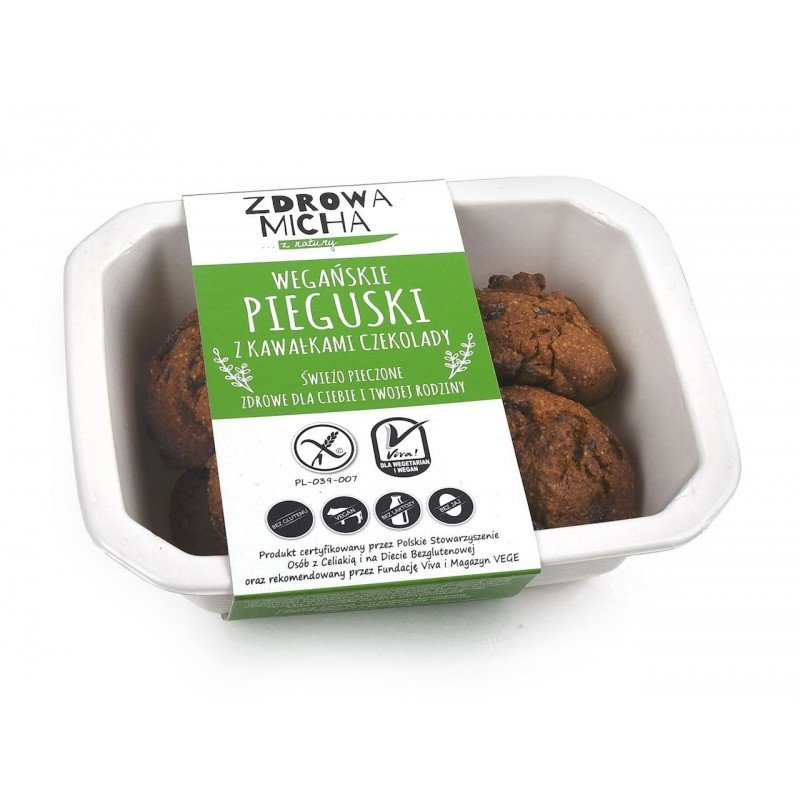 CIASTKA PIEGUSKI Z KAWAŁKAMI CZEKOLADY BEZGLUTENOWE 140 g - ZDROWA MICHA