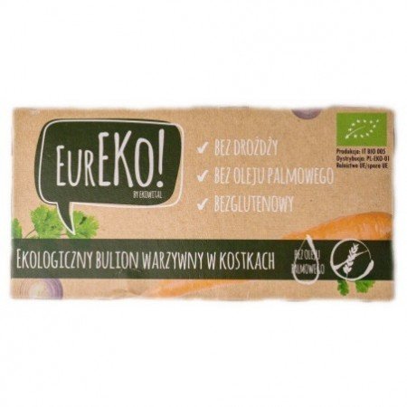 Bulion warzywny w kostkach bez drożdży, bez oleju palmowego BEZGL. BIO 100 g - EUREKO