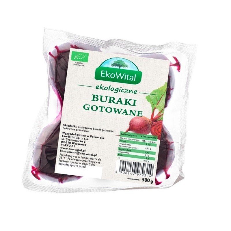 Buraki gotowane BIO 500g - EKOWITAL