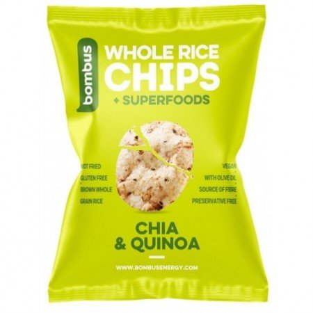 Chipsy ryżowe pełnoziarniste z chia i quinoa BEZGL. 60 g - BOMBUS