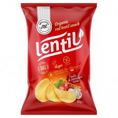 Chipsy z czerwonej soczewicy o smaku pesto rosso BEZGL. BIO 85 g - MCLLOYDS