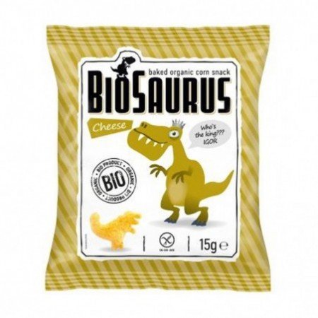 Chrupki kukurydziane Dinozaury o smaku serowym BEZGL. BIO 15 g - BIOSAURUS