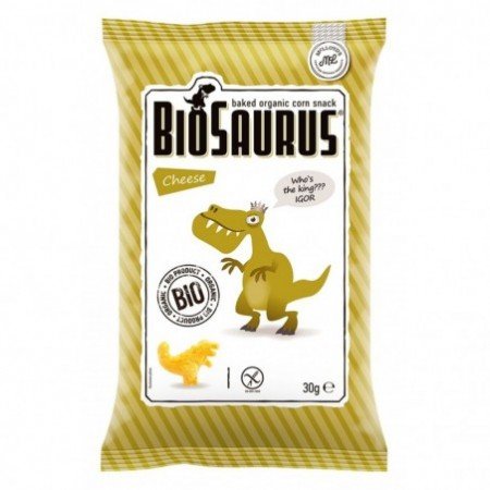 Chrupki kukurydziane Dinozaury o smaku serowym BEZGL. BIO 30 g - BIOSAURUS