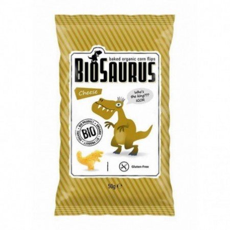 Chrupki kukurydziane Dinozaury o smaku serowym BEZGL. BIO 50 g - BIOSAURUS