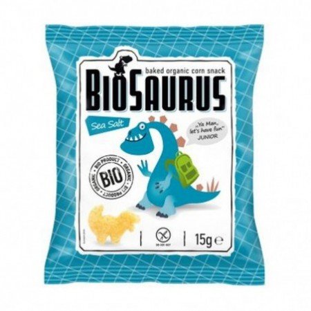 Chrupki kukurydziane Dinozaury z solą morską BEZGL. BIO 15 g - BIOSAURUS