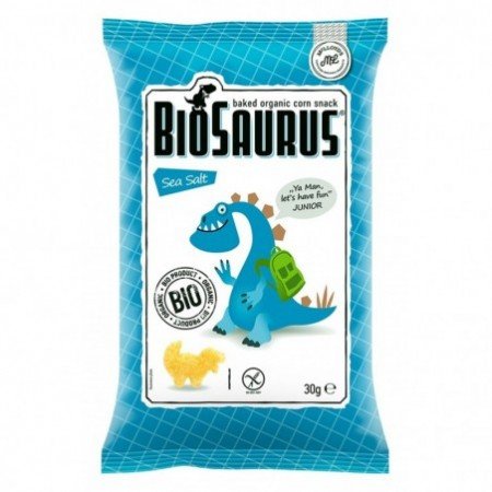 Chrupki kukurydziane Dinozaury z solą morską BEZGL. BIO 30 g - BIOSAURUS
