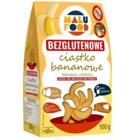 Ciastka kruche bananowe BEZGL. B/C 100g - MALU FOOD