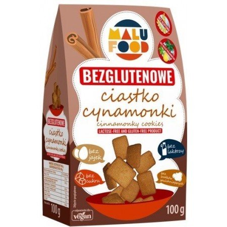 Ciastka kruche cynamonki BEZGL. B/C 100g - MALU FOOD