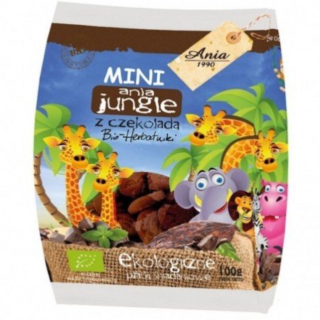 Ciastka z czekoladą mini jungle BIO 100g - ANIA BIO