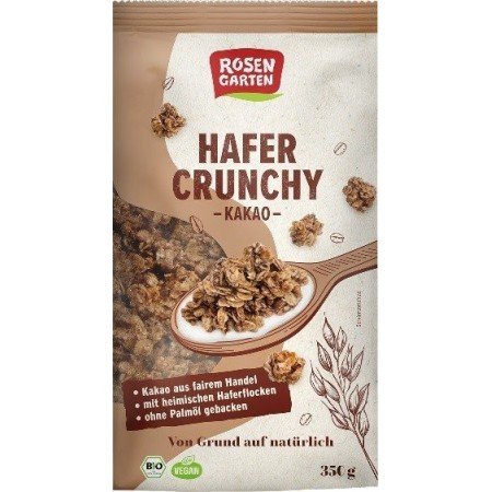 Crunchy owsiane z kakao BIO 350 g - ROSENGARTEN