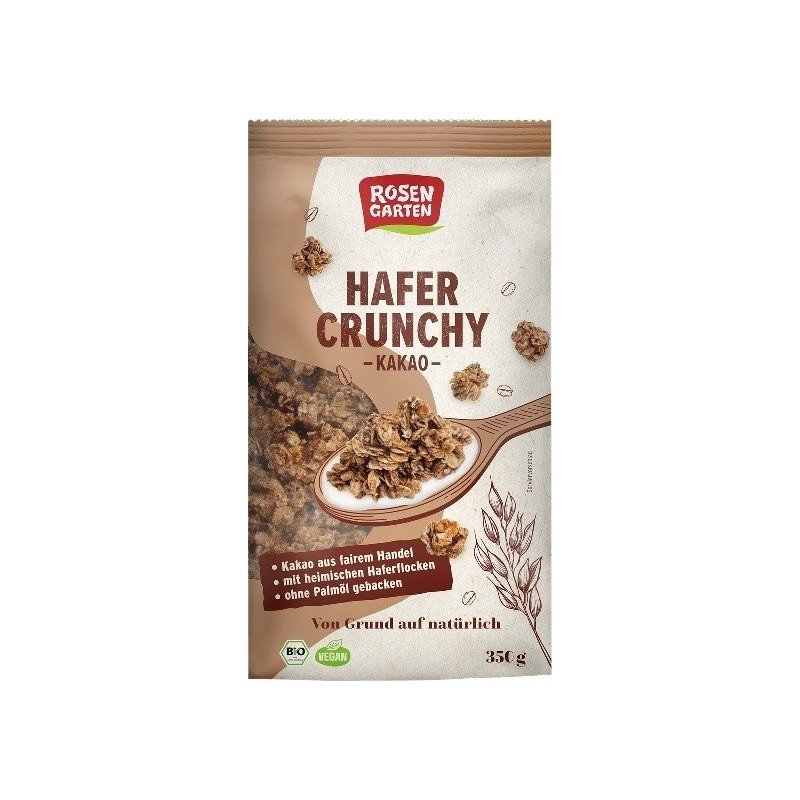 Crunchy owsiane z kakao BIO 350 g - ROSENGARTEN