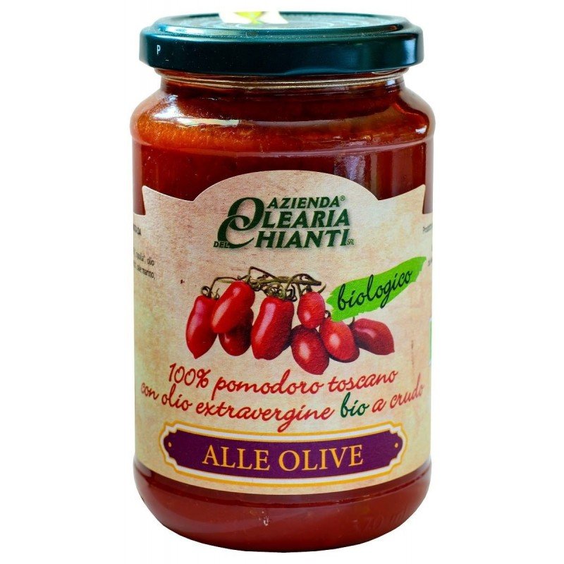 SOS POMIDOROWY Z TOSKAŃSKICH POMIDORÓW Z OLIWKAMI BEZGLUTENOWY BIO 340 g - AZIENDA OLEARIA CHIANTI