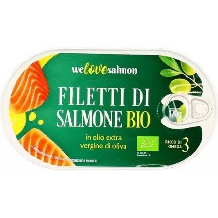 Filet z łososia w oliwie extra virgine BIO 170g/100g - WE LOVE SALMON