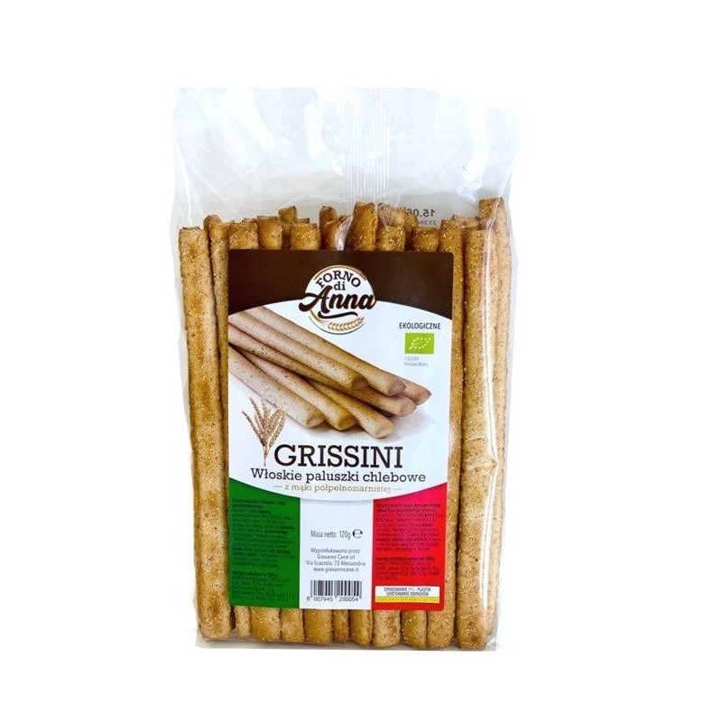 Grissini z mąki półpełnoziarnistej BIO 120 g - FORNO DI ANNA