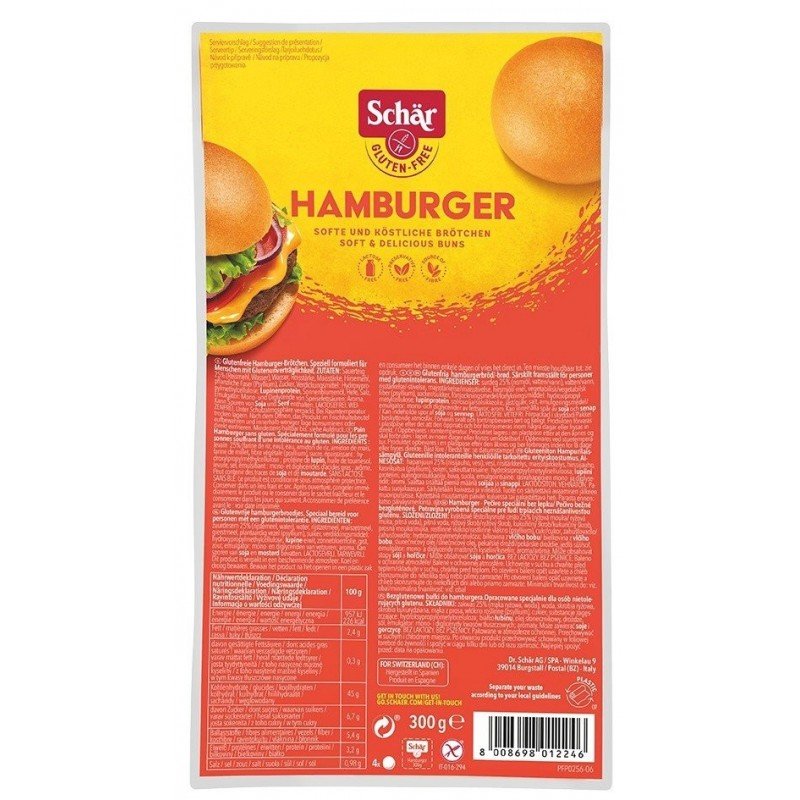 Hamburger- bułki do hamburgerów BEZGL. 300 g - SCHAR