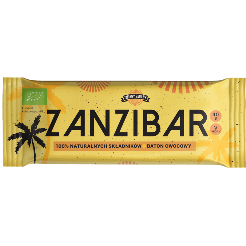 BATON OWOCOWY "ZANZIBAR" BEZGLUTENOWY BIO 40 g - ZMIANY ZMIANY