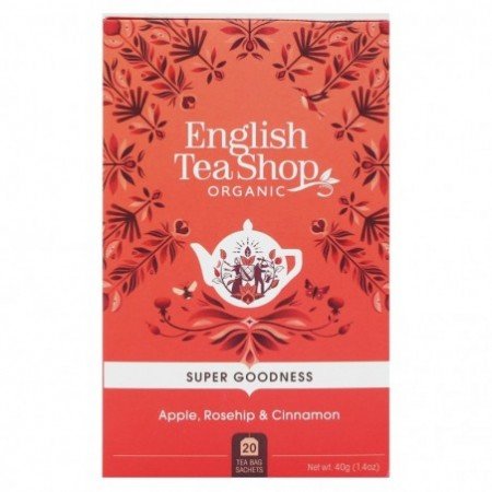 Herbatka z hibiskusa z owocem dzikiej róży, jabłkiem, cynamonem i miętą pieprzową (20x2) BIO 40 g - ENGLISH TEA SHOP
